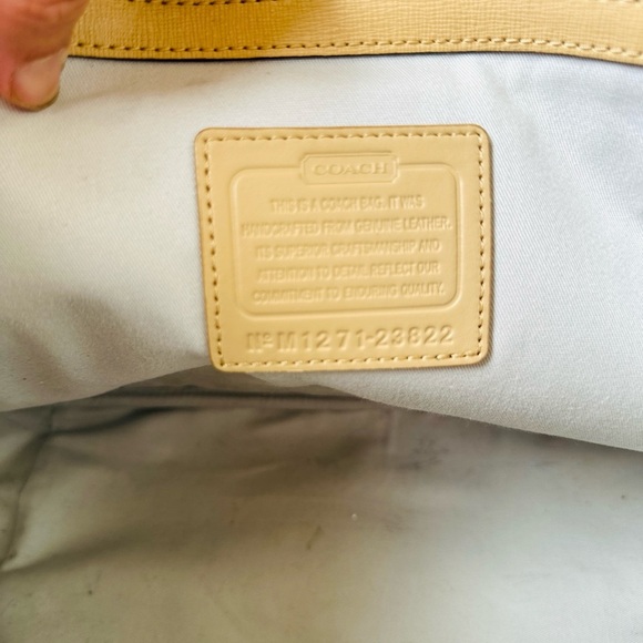 COACH tan Saffiano leather tote - Picture 16 of 17